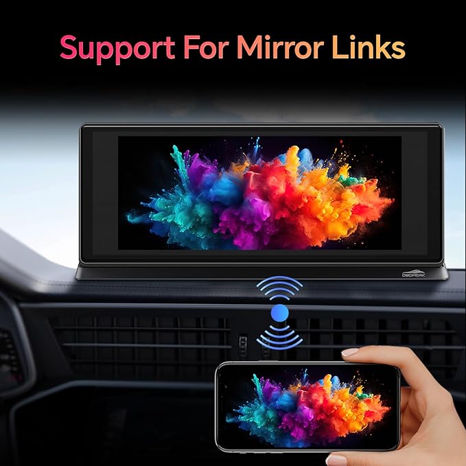 K2 PRO 11.3'' Wireless CarPlay Screen 4K Dash Cam Portable Android Auto Car Stereo Video Recording, Car Audio Receivers 1080P Backup Camera, Bt/GPS Navigation/AirPlay/Siri