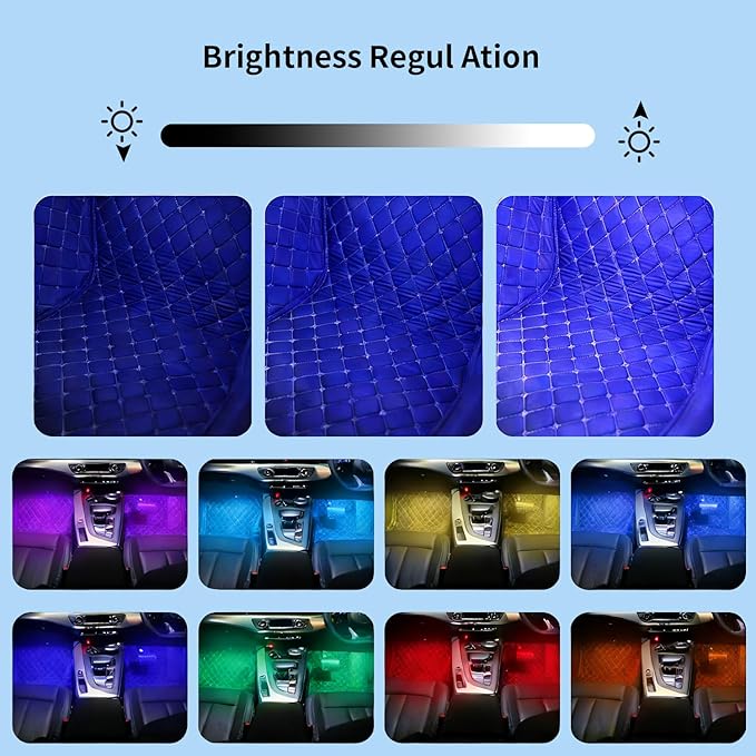LED Lights for Car,Ambient Lights for Car,Car Footwell Lights,Car Ambient Light,16 Million Colors Music Sync,DIY Mode Multicolor LED Interior Lights for Cars,Trucks,SUVs,12V Power