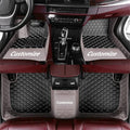 Custom Making Car Floor Mats for 95% Sedan SUV Sports Car Full Coverage Cute Men Women Pads Protection Non-Slip Leather Floor Liners (Black+Gray Edge)
