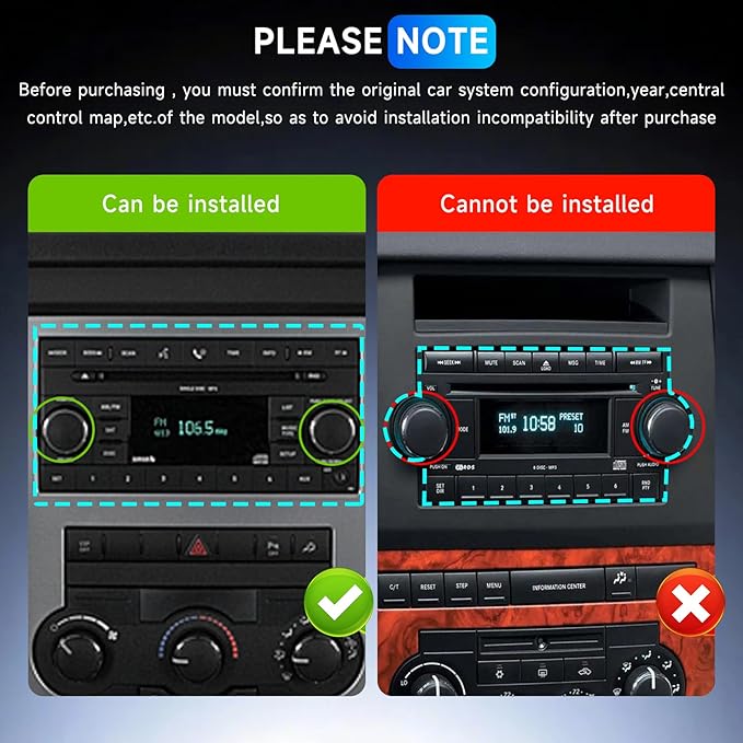 Car Stereo for Chevrolet Silverado Tahoe Suburban 2003-2006, for GMC Siera 2003-2007 Canyon, for Hummer H2 2003-2007 Wireless Carplay Android Auto,7'' Touch Scree Radio with GPS SWC Backup Camera