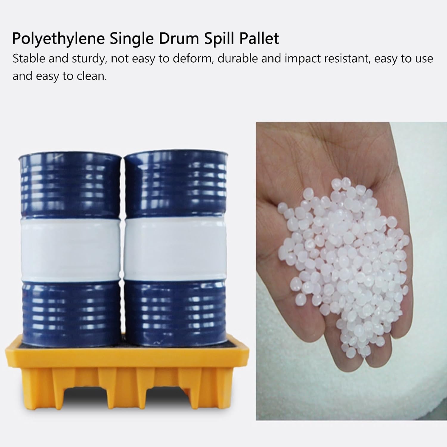 2 Drum Containment Spill Pallet, Polyethylene Low Profile Paint Bucket Tray, Industrial Garage Storage Detachable Shipping Leakproof Platform (Color : Yellow-5 Pack, Size : 26.4"x26.4"x3.9"
