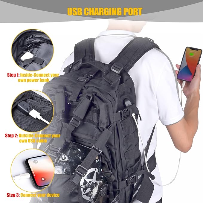 Large Capacity Motorcycle Backpacks for Men, Hiking Backpacks with USB Charging Port Motorcycle Helmet Backpack Cycling Backpack