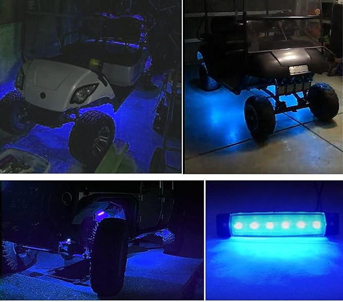 10Pcs Led Rock Lights Waterproof 3.8" Blue LED Underglow Kit,Fender Wheel Well Lights Car Exterior Side Marker Lights for Wrangler Snowmobile Truck Golf Cart RV RV SUV Offroad