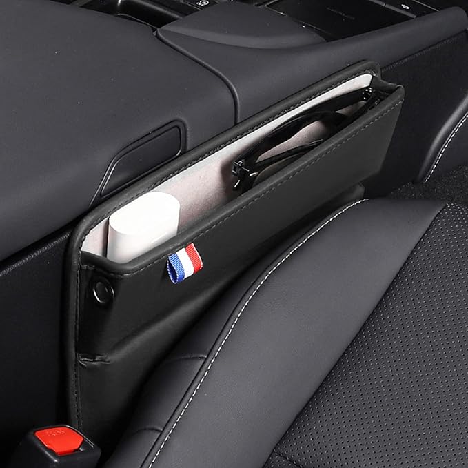 ASUBHA Car Seat Gap Filler Organizer, Car Seat Storage, Center Console Organizer with Card Slots, Automotive Interior Accessories in Between Cars Seat Catcher for Phone, Keys and Small Items