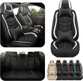 Car Seat Covers for Cadillac CTS 2003-2019, Premium Nappa Leather Car Seat Cover, Stylish Sport Seat Covers， Automobile Seat Cover Sets.(Luxury 5 Seats/Black White)
