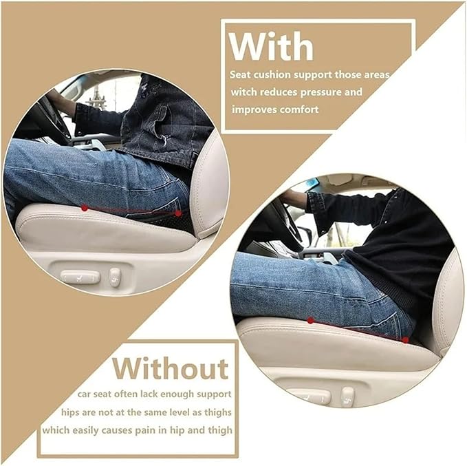 Universal Memory Foam Car Seat Cushion with Lumbar Support Pillow, Breathable Driver Comfort Pad