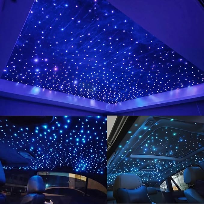 AKEPO Small Size 16W RGBW APP Twinkle Fiber Optic Lights, Music Activated 150pcs 0.03in 6.5ft/2m Optical Fiber Star Ceiling Light Kit for Car Truck Headliner Star/Home