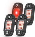 4 Pods Red Rock Lights 24 LEDs Chips Waterproof Neon Trail Rig Lamp Underglow Lights for Car Truck Motorcycle SUV ATV UTV (Red)