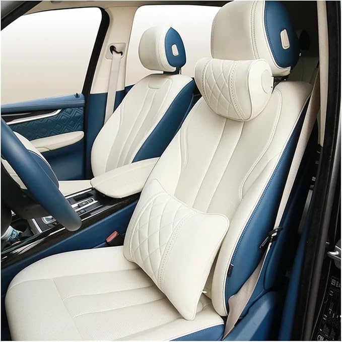 Car Pillow, Car Headrest Lumbar Pillow Seat Rest Cushion Compatible For Mercedes Benz Maybach S-Class Rest Support Pillows Accessories(Beige brown)