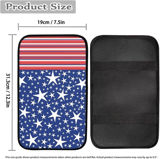 Auto Center Console Cover,American Flag Car Armrest Box Pad, Soft Auto Armrest Seat Box Cover Protector for Most Vehicle SUV Truck Car