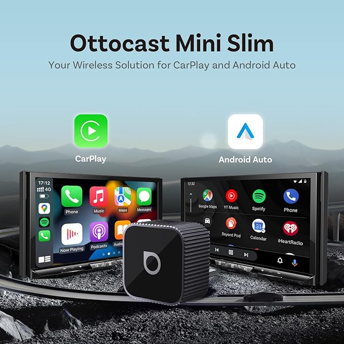 OTTOCAST 2026 Upgrade Mini Slim 3.0, 2-in-1 Wireless CarPlay & Android Auto Adapter, Plug & Play Dongle, Fast Auto-Reconnect, Dual-Band 5Ghz, for Cars with Wired CarPlay & Android auto (Black)