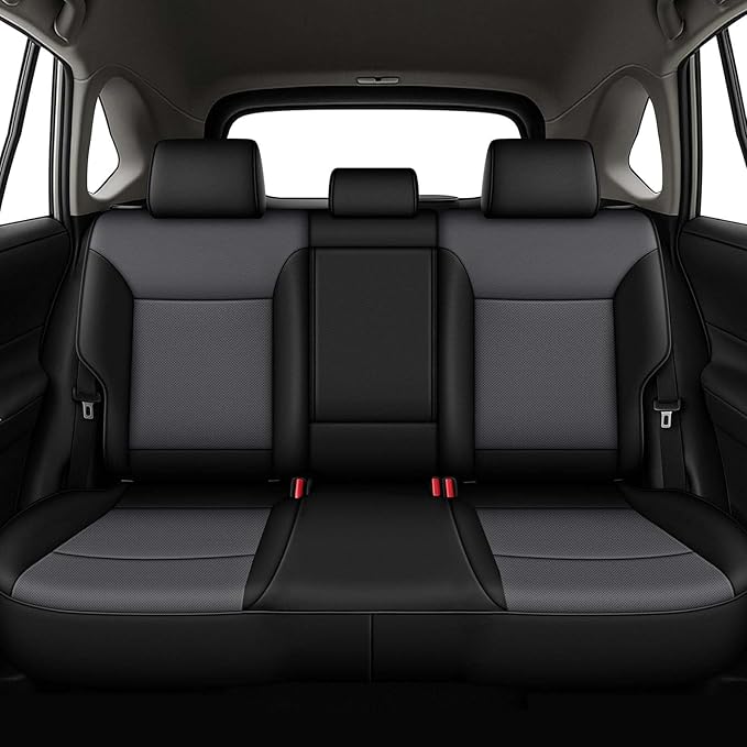 AOMSAZTO Custom Fit Seat Covers for Toyota RAV4: 2019 2020 2021 2022 2023 2024 2025 LE XLE XLE Premium Limited-Faux Leather Full Set Compatible Airbag Seat Protector Black&Grey