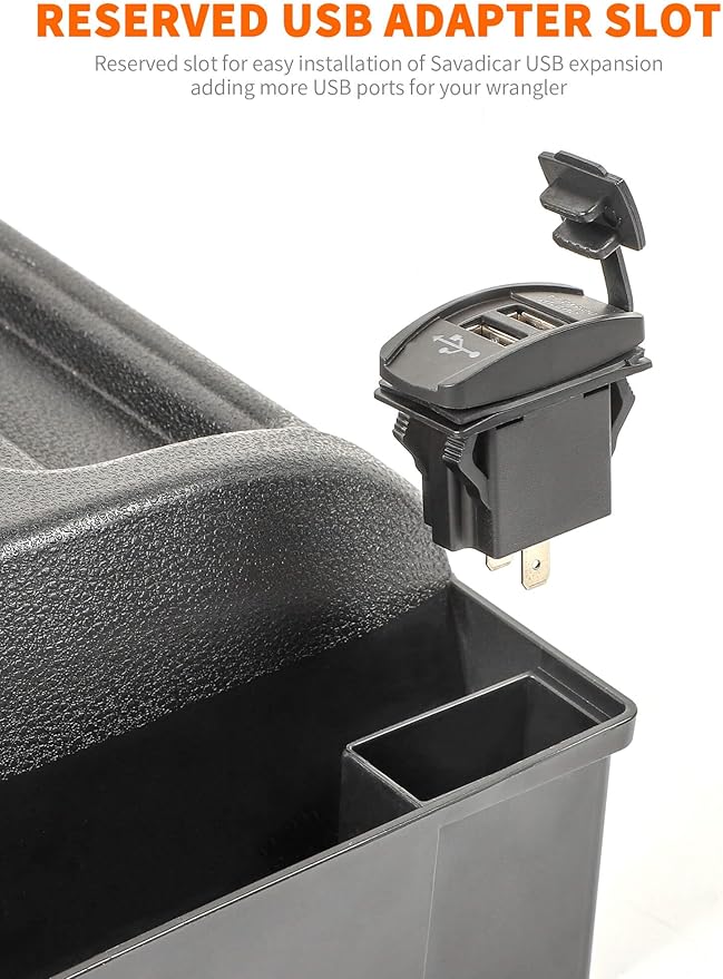 Savadicar 4 Pack Center Console Organizer, Interior Storage Accessories for 2011-2018 Jeep Wrangler JK JKU, Maximize in-car Space with ABS Storage Kits, Black