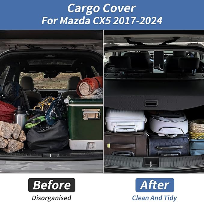 ZXMOTO Cargo Cover Compatible with Toyota Grand Highlander 2024 2025 Retractable Type Retractable Rear Trunk Security Cover Shielding Shade Accessories