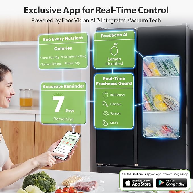 Beelicious Pro Precut Vacuum Sealer Bags for Food Storage 100 Count 8" x 12" with BPA-Free, Heavy Duty, Commercial Vacuum Seal Bags for Sous Vide & Seal a Meal