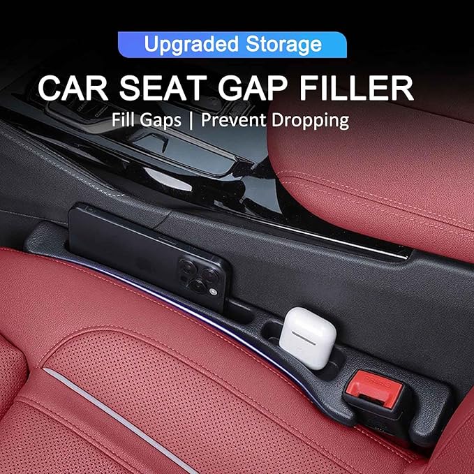 No Drop Seat Guard, Car Seat Gap Filler, Car Gap Filler Organizer, Universal Drop Seat Guards for Car Accessories Interior Prevent Stop Cellphone Wallet Keys Coins and Card from Dropping (black 1)