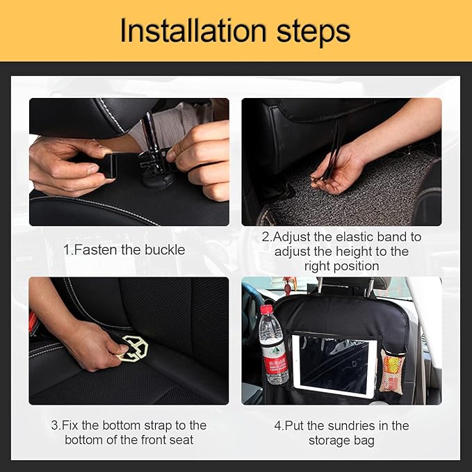 Hanemia Car Seat Back Organizer, Waterproof and Durable with 10" Table Holder, 9 Storage Pockets for Kids, Travel Accessories, 2 Pack