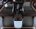 Customize Car Floor Mats for 99% Sedan SUV Sports Car All Weather Leather Full Coverage Waterproof Non-Slip Vehicle Lining Pads (White Black)