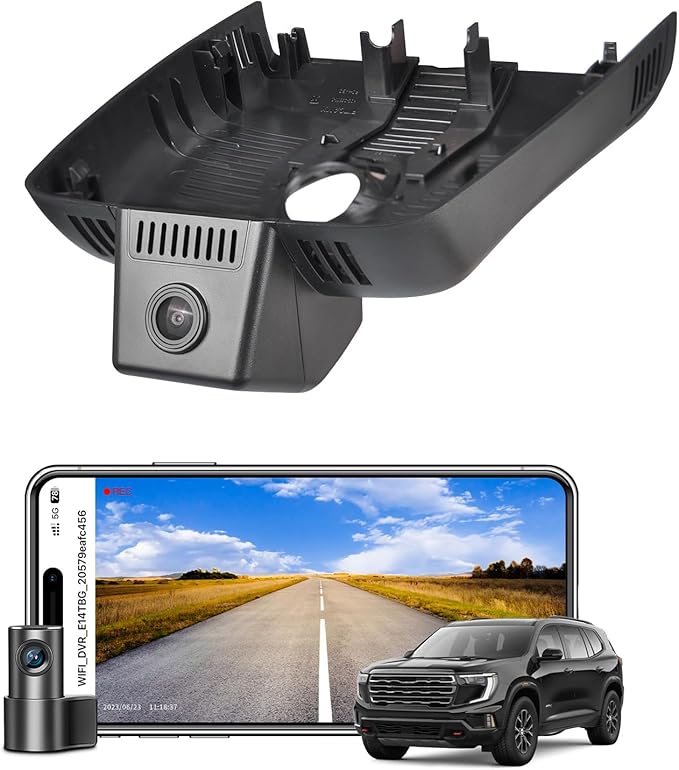mangoal Front 4K & Rear 1080p Dash Cam fit for GMC Acadia 2024-2026(Model C), Easy to Install, Free App & WiFi, 128GB Card