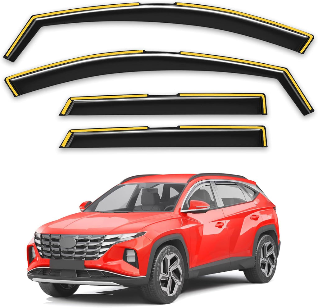 in-Channel Window Rain Guards Fit for Hyundai Tucson 2022 2024 2023 2025 Extra Durable Window Deflectors Window Visors Vent Shades Vent Visors Car Accessories-4 pcs Q24