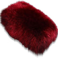 Andalus Brands Pure Australian Sheepskin Fluffy Car Center Console Cover, Luxurious Non-Shedding Furry Arm Rest Cover for Car, Versatile for All Seasons, Dark Red - (11.47" X 6.3")