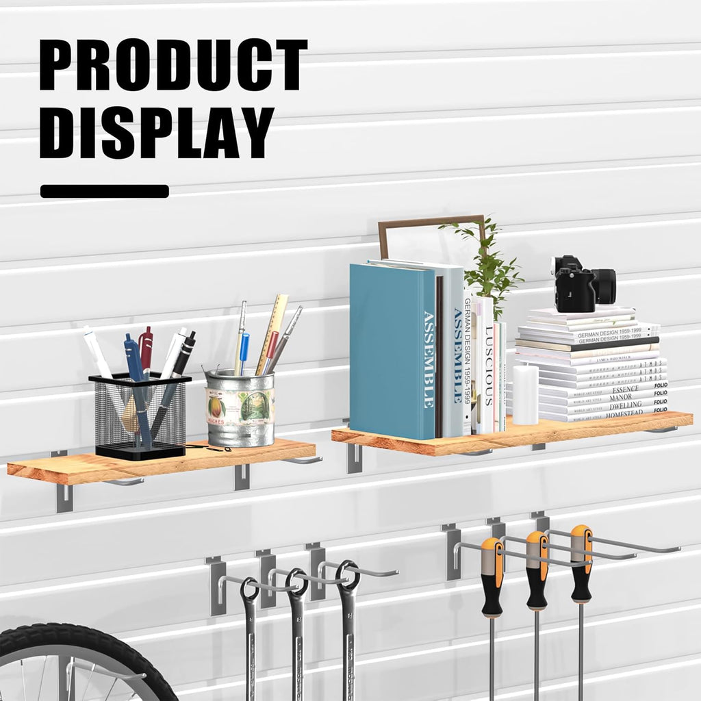 25 PK Silver 10 inch Wall Mounted Slatwall Hooks – Heavy-Duty Storage & Organization Solution