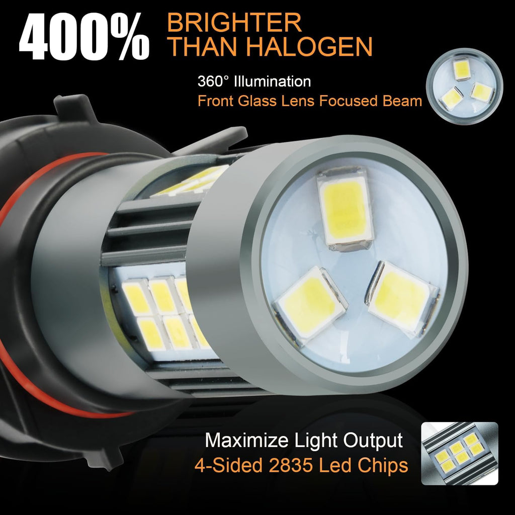 2504 LED Bulbs, PSX24W 12276 Fog Light 6500K Cool White, Pack of 2