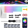 Dreamcolor Acrylic Interior Car LED Strip Light with Wireless APP, Dual Zone RGB 10 in 1 with 175 inches 593 Neon Car Ambient Lighting Kits, Music Sync LEDs Fiber Optic Strip Neon Lights for Car