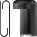 Rebar Stakes 12 Inch 20 Pack J Hook Ground Stakes Heavy Duty Chain Link Fence Stakes Galvanized Anchors Metal Tent Stakes for Wire Fencing Concrete Forming Trampolines Camping Canopies Shed Swing