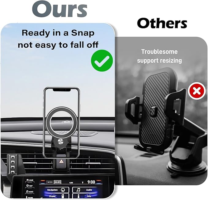 Car Phone Holder for Honda Civic 2016-2021 Accessories Compatible with MagSafe Hands-Free 360 Degree Rotation Adjustable Cell Phone Mount Does Not Affect Air Vent