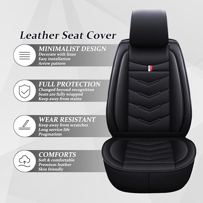 Car Seat Cover 7 Seats for Ford Explorer 2000-2025, Waterproof Durable Compatible Airbag, Premium Leather Seat Protector(7 Seats Standard,Black)