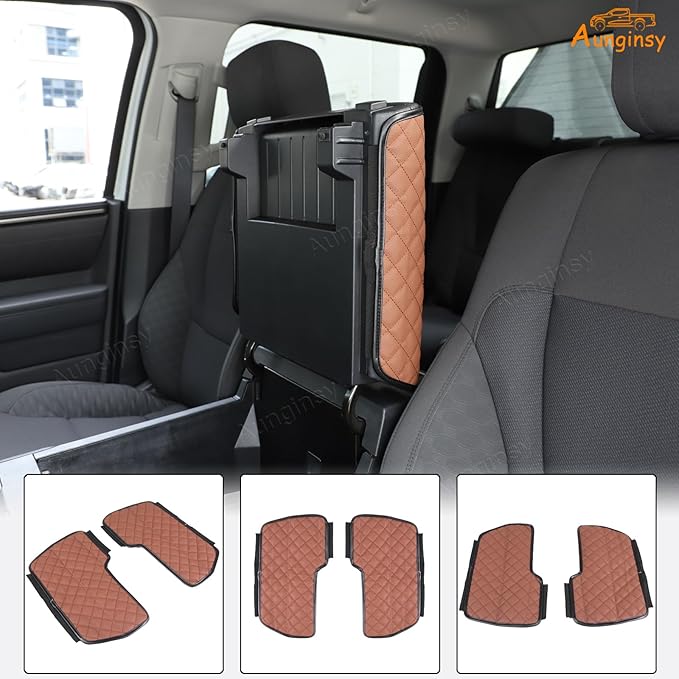 Car Leather Center Console Protector Cover Compatible with Toyota Tundra/Sequoia 2022-2026, Center Console Armrest Seat Box Cover Cushion Lid Protector Pad Waterproof Anti-Scratch Interior Accessories