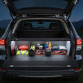 Trunk Organizer SUV with LED Light, Waterproof Leather Car Trunk Storage Organizer with Lights, Large Capacity Sturdy Car Storage Box Powered by 4 AA Batteries (Batteries Not Included)