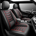 Fit Murano Car Seat Covers Compatible with Nissan Murano 2004-2025 2026 - Premium Leather，Waterproof Breathable，All-Weather Seat Cushion Protecto&Airbag Compatible (2 Front Seat Red Line Black)