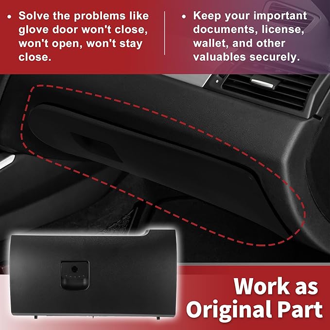 ACROPIX Dash Glove Box Door Lid Cover Glove Compartment Lid Fit for Volkswagen Beetle 2006-2010 No.1C1880247R Black - Pack of 1