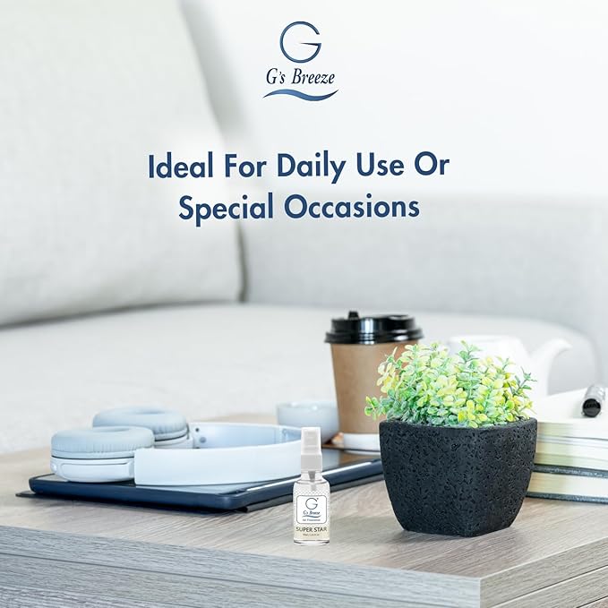 G's Breeze Super Star Air Freshener - Essence of Star-Studded Glamor - Transform Any Space with Vibrant Energy and Invigorating Fragrance – Ideal for Home, Car & Office – Long-Lasting Freshness Aroma