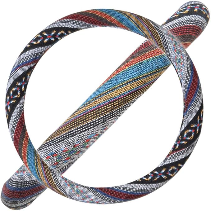 BDK Blue Woven Saddle Blanket Steering Wheel Cover for Cars SUV Van Truck Auto - Driver Grip 15 inch