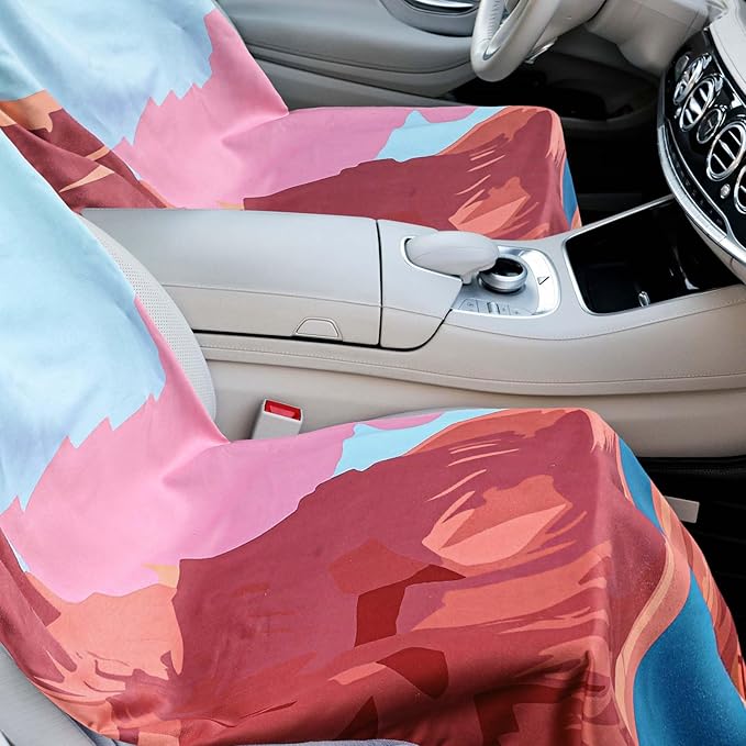1 Pack Car Seat Towel Covers with Storage Bag 63 x 32 Inch Athletic Running Towel Seat Sweat Washable Non Slip Cover Gift for Car Outdoor Sport Activities (Grand Canyon)