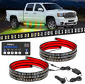 Nilight 2PCS 70 Inch Emergency Strobe Light Strip with Controller 864 LED Amber Green Running Board Lights Flexible Side Flashing Warning Caution Safety Waterproof for Truck Construction Pickup