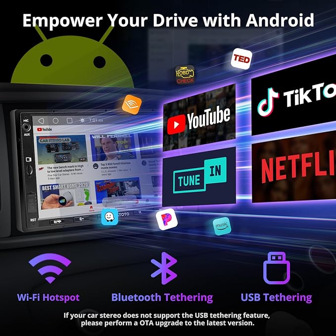 ATOTO A5L 7inch Android Double DIN Car Stereo, Wireless CarPlay&Android Auto Touch Screen, Wi-Fi/USB/BT Tethering, DSP, FM&SS Car Radio, GPS Tracking, MirrorLink, HD LRV, AI Chat, 2G+32G, A5LG2A7T