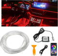 Interior Car LED Strip Lights with APP Control, RGB Ambient Lighting Kit with 118 inches Fiber Optic, 16 Million Colors Neon Strip USB Music Sync Atmosphere LED for Vehicles