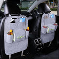 Tbest Car Backseat Organizer Storage Bag Dirt Kick Proof Easy Cleaning Convenient Practical Protector Felt Material Universal Fit for Most Cars (Light Gray)