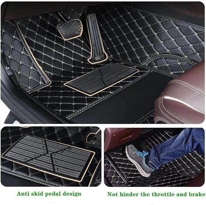 Custom Making Car Floor Mats Protection Pads for 99% Sedan/Coupe/Hatchback/SUV/Pickup Men Women Car Floor Mats Coverage Pads Anti-Slip Leather Floor Lining (Light Blue)
