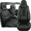 Fit for 98% of Mercedes Benz Car Seat Covers with Headrests, Premium Nappa Leather Seat Cover, Fully Wrapped Protect Modern Style Seat Cover (2-Seat Luxury, Black & Green)