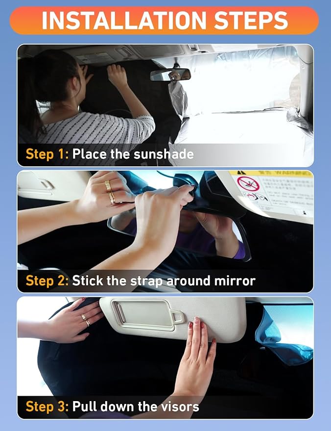 EcoNour Windshield Sunshade Compatible for Subaru WRX STI 2015-2019 2020 2021, Sun Visor for Front Windshield & Window Sun Shade Cover, UV Heat Blocker & Protector, Car Accessories