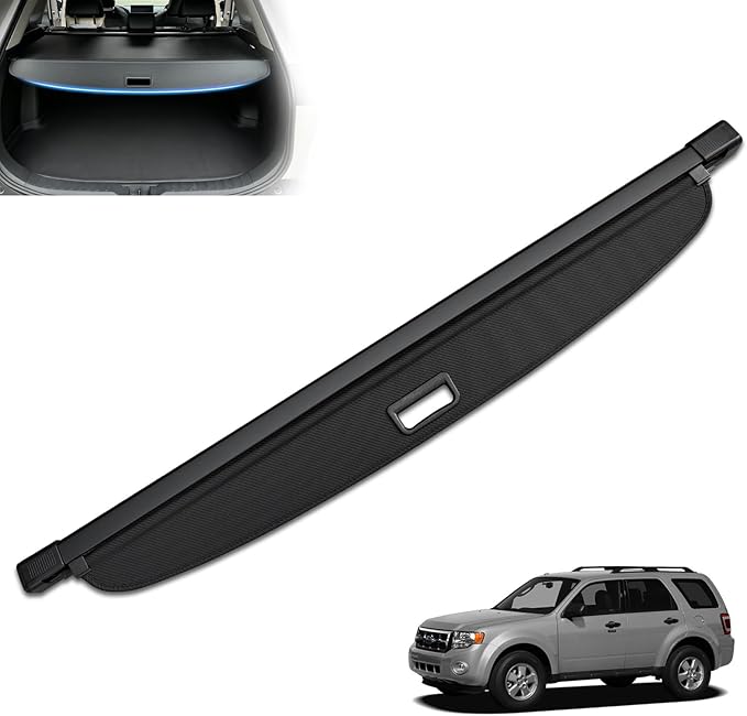 MIALUTY® Cargo Cover for 2008-2012 Ford Escape 2.3L Retractable Trunk Cover Escape Accessories Anti-Peeping Anti-Theft Privacy Screen,Trunk Luggage Shield Shade Carbon Fiber Texture