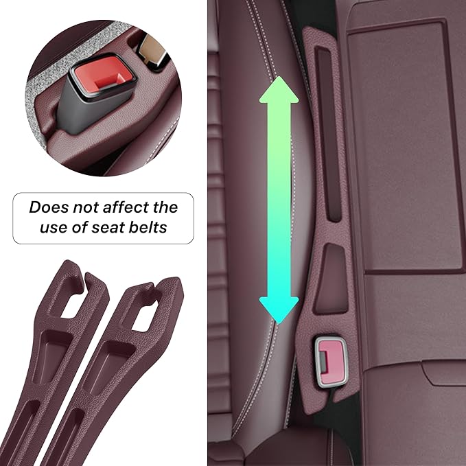 Car Seat Gap Filler Organizer, 2PCS Multifunctional Vehicle Fill Gap Blocker with Storage Slot Between Seat & Console, Anti-Drop Auto Interior Organization, Universal for SUV Truck Sedan(Red)