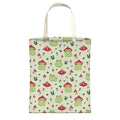 Cute Car Trash Can, Hanging Canvas Car Back Seat Organizer and Storage Bag, Funny Car Trash Bag For Travelling, Outdoor Cute Green Frog Mushroom