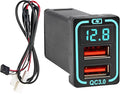 Anina QC3.0 Car Charger for Toyota, 18W Dual USB Port Powered by Cigarette Lighter with Digital Voltmeter, Panel Flush Mount USB Socket for Tundra Corolla Highlander, Vehicle Dash Port 1.34"x0.91"