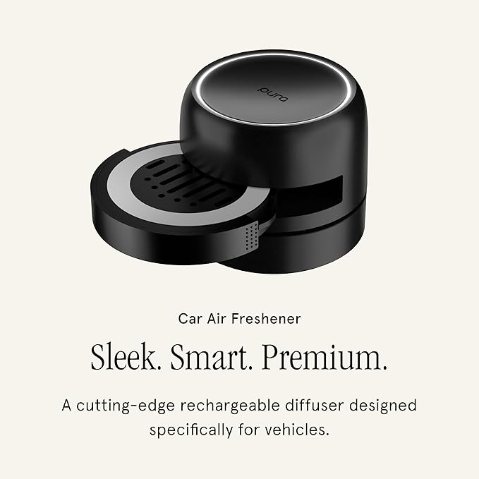 Pura Car Pro - Smart Fragrance Diffusion - Rechargeable & Cordless Fragrance Diffusion - Portable Smart Car Diffuser with USB-C Cable - Start & Stop Accelerometer Detects Motion - Diffuser Only